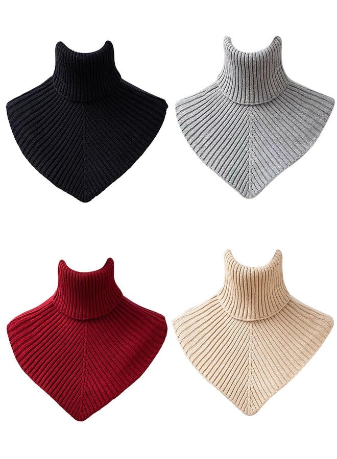 QERPON Winter Knitted Collar Women Knitted Turtleneck Scarf Shoulder Wraps Solid Scarf for Fashionable Women - Image 3